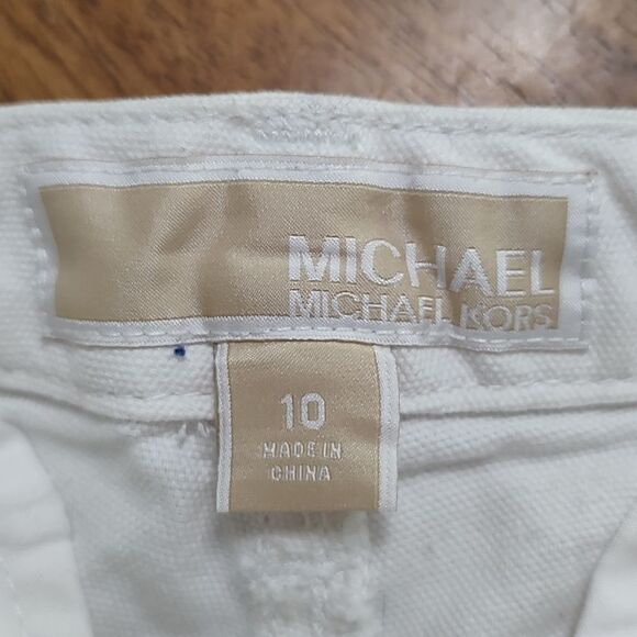MICHAEL Michaels Kors white cropped zipper jeans Sz 10 - Picture 5 of 5